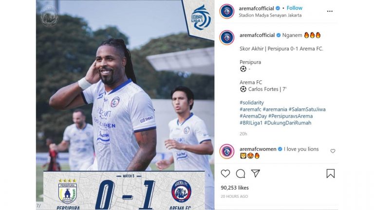 Persipura Jayapura vs Arema FC: Skuad Singo Edan Menang 1-0 (Liga 1 BRI)