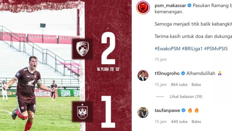 PSM Makassar vs PSIS, Skuad Juku Eja Menang 2-1